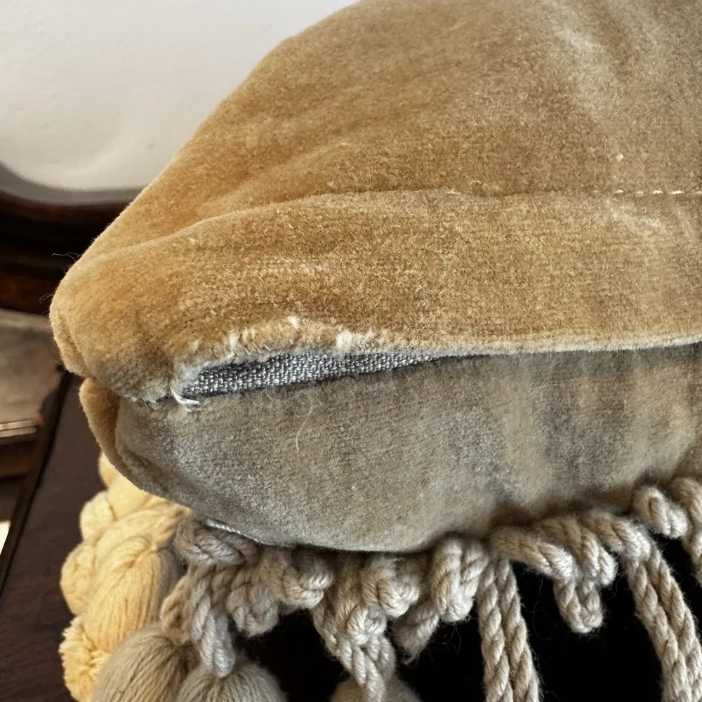 Vintage 100% Wool Embroidery Pillow 16X12